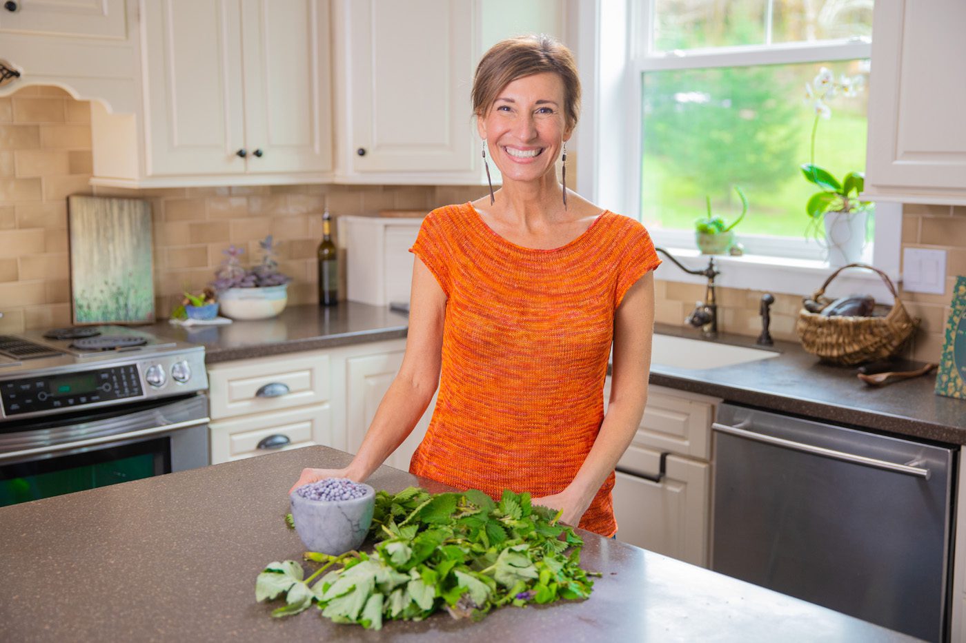 Nicole Apelian in the kitchen