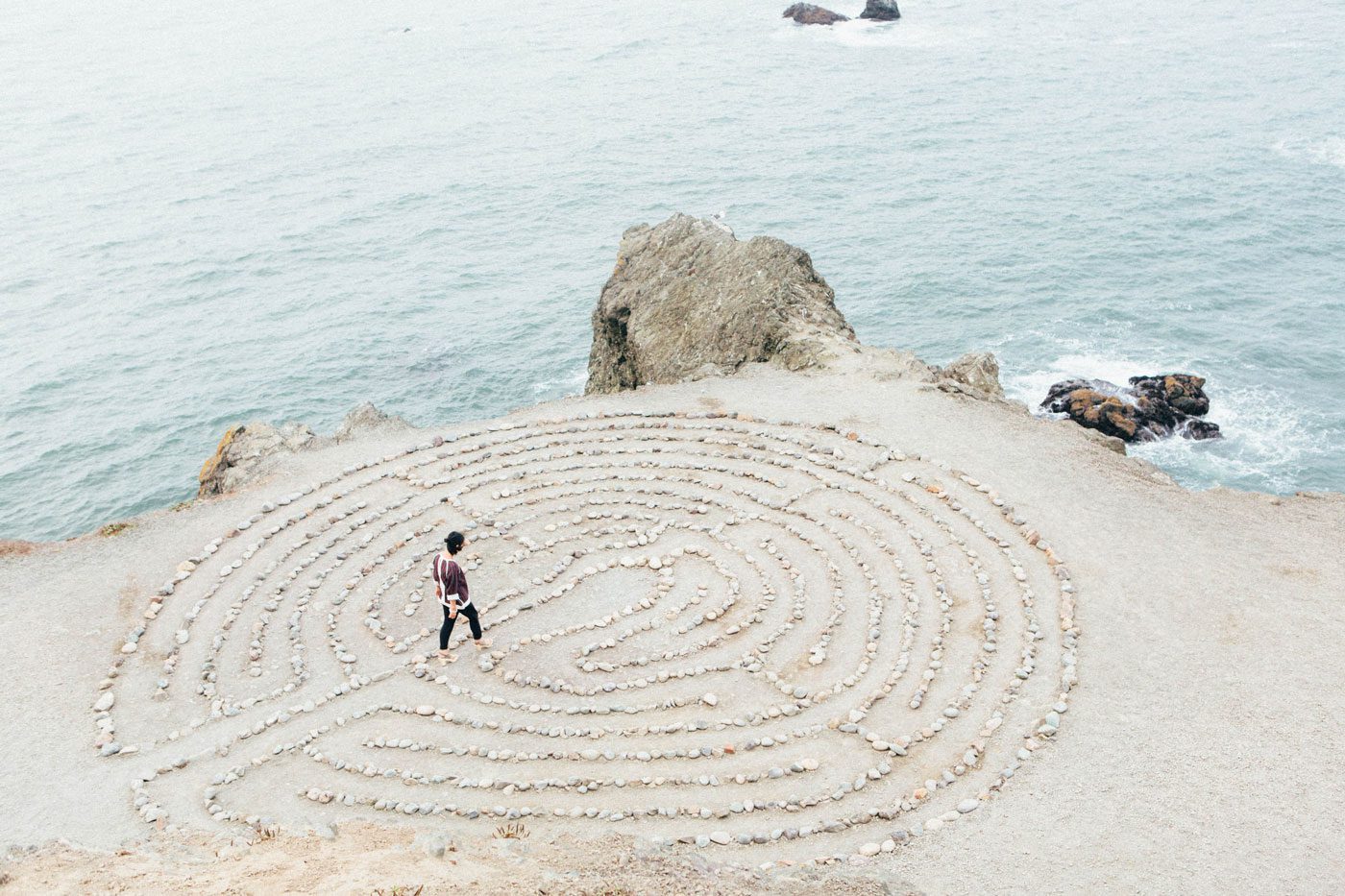 rock labyrinth on the beach