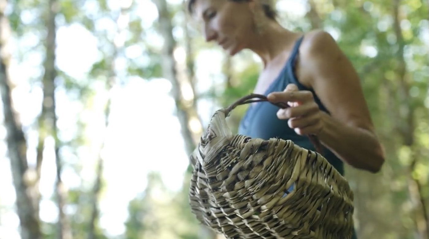 Nicole Apelian foraging with basket