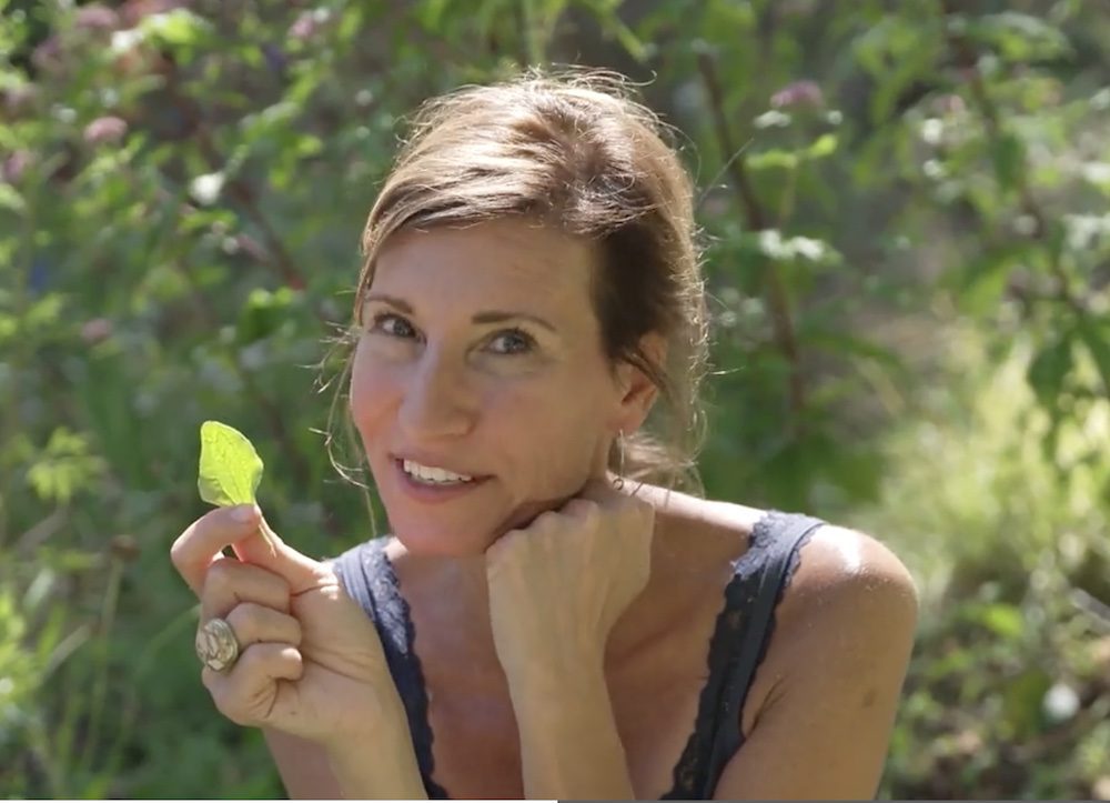Nicole Apelian with plantain leaf