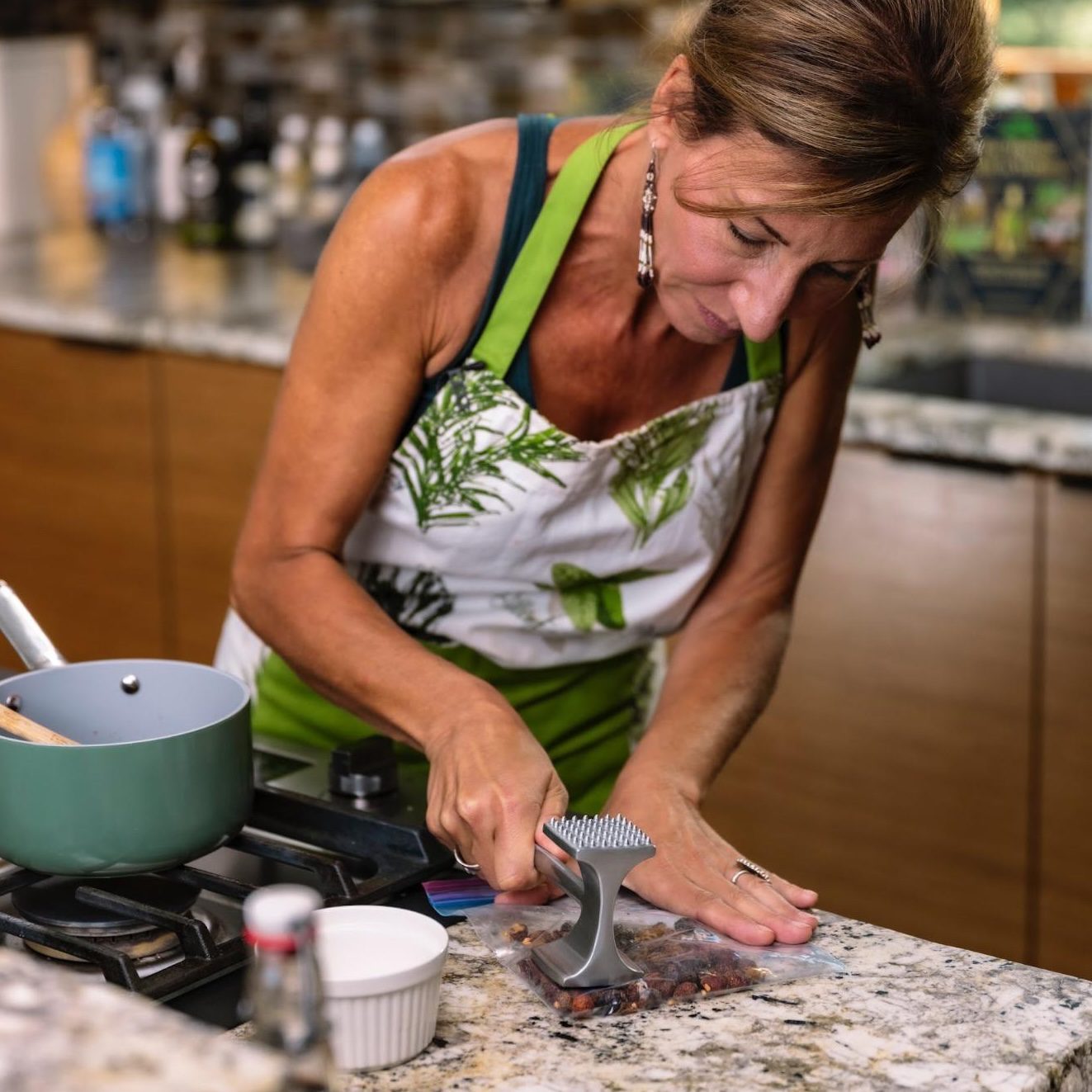Nicole Apelian prepping ingredients Nicole Apelian prepping ingredients