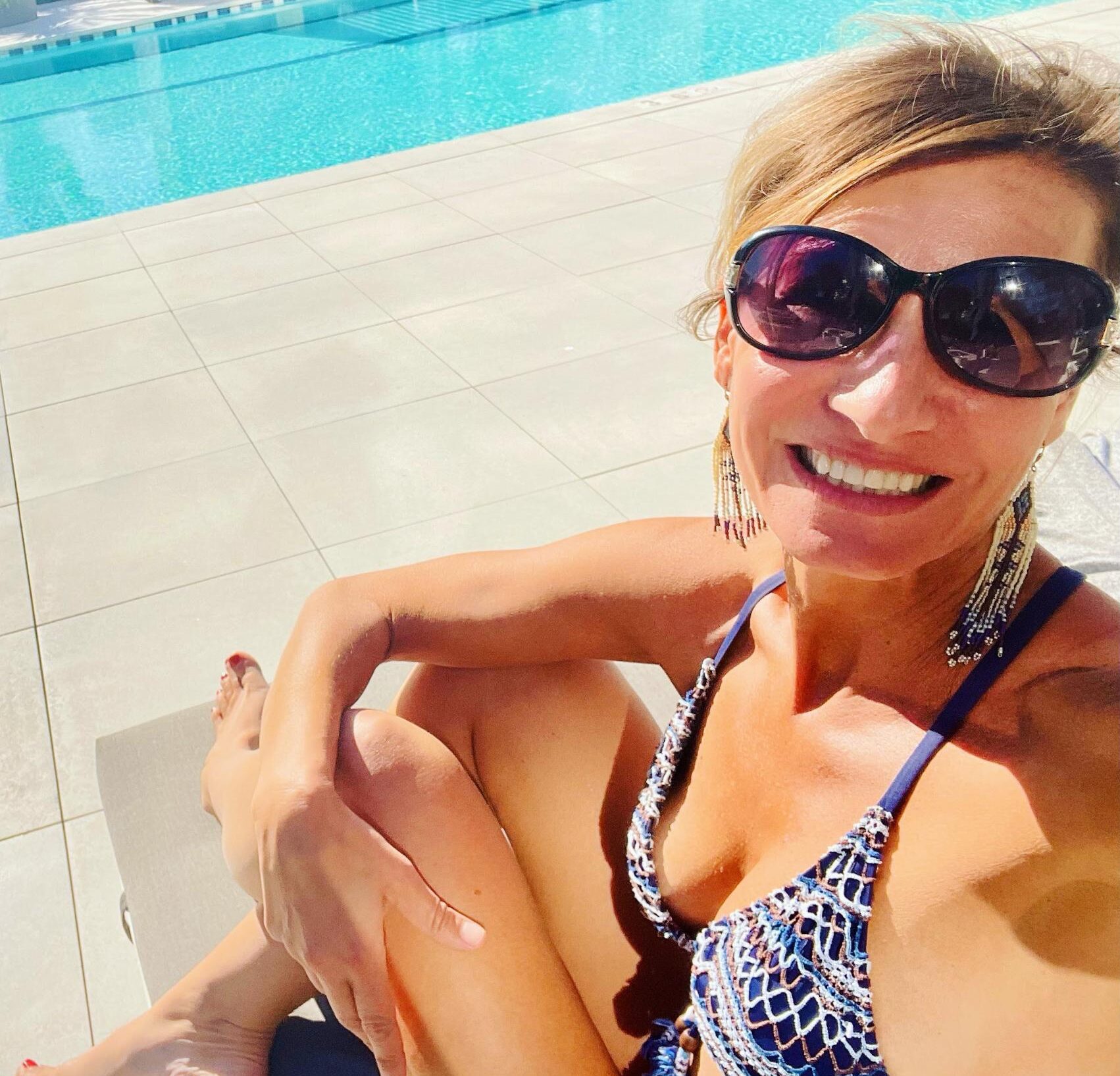 Nicole Apelian poolside