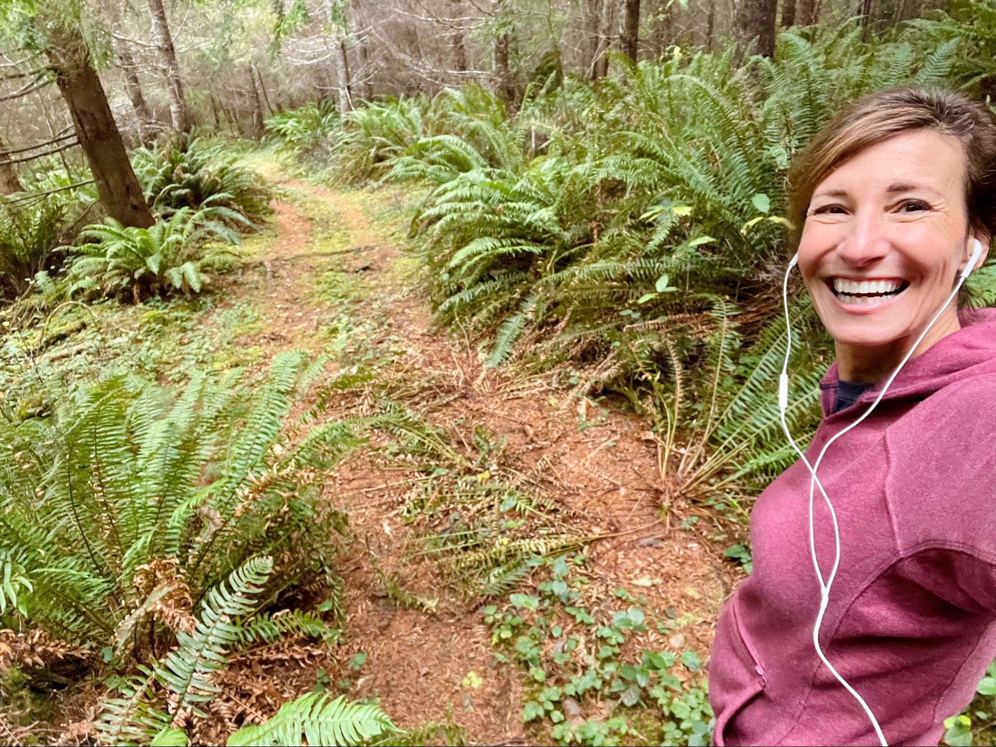 Nicole Apelian on a trail run