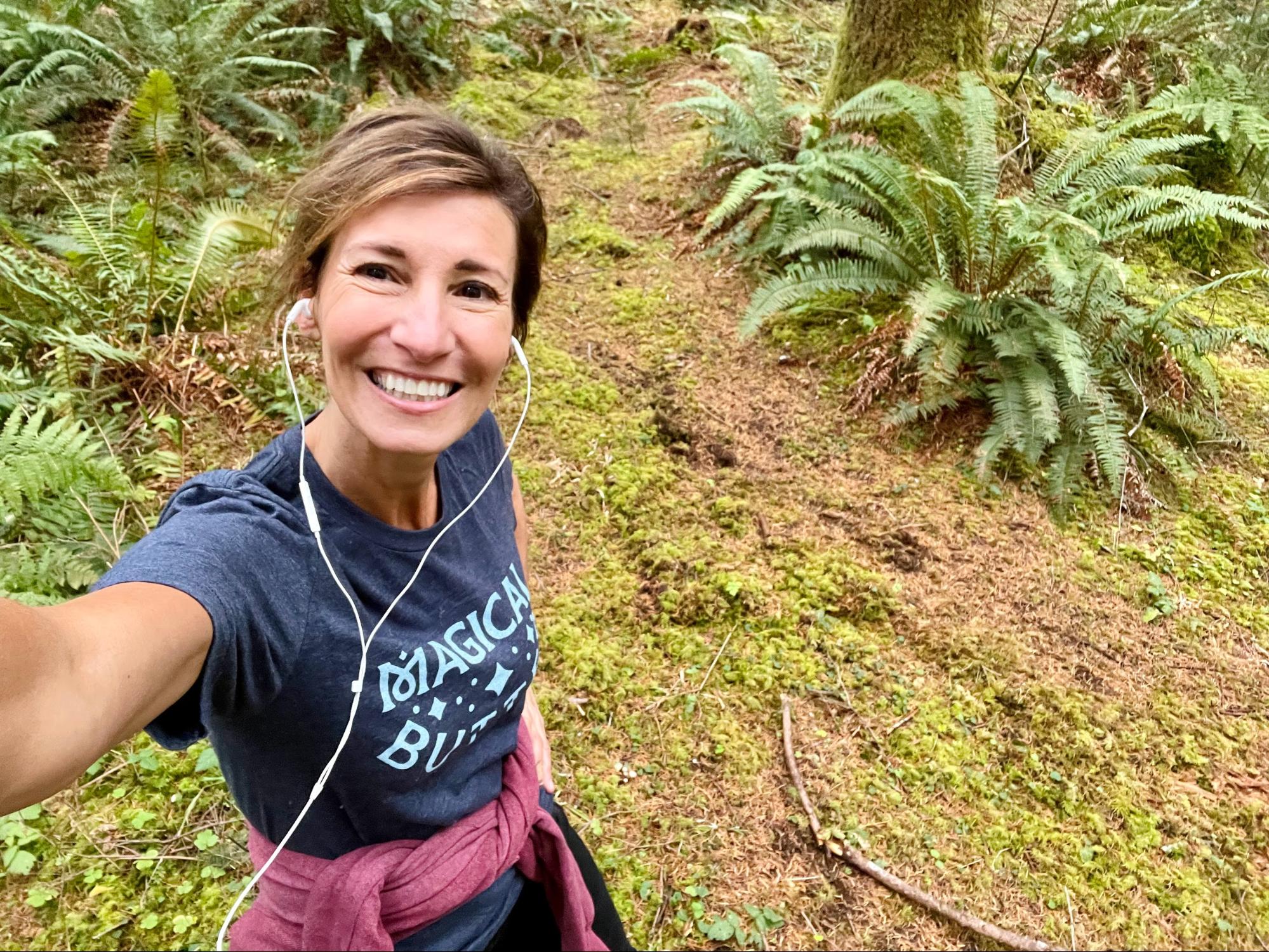 Nicole Apelian on a trail run
