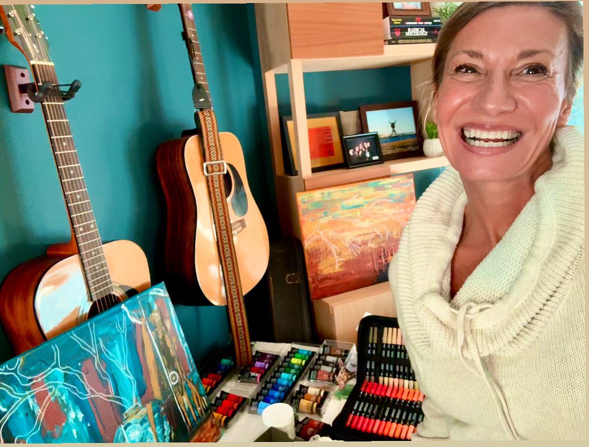 Nicole Apelian making art