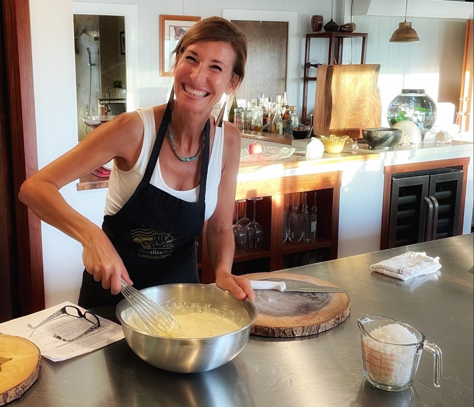 Nicole Apelian mixing batter