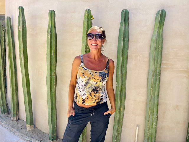 Nicole Apelian with cactus